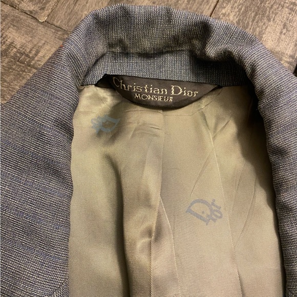 Vintage Christian Dior Monsieur Blazer Suit Jacket Men's Light Navy Blue - Picture 3 of 12